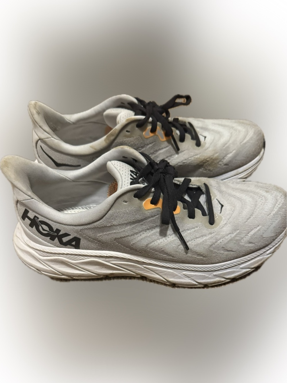 HOKA Men's Grey Running Shoes with Black Laces